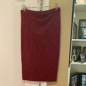 Blush Red Stretch-knit Sweater Skirt